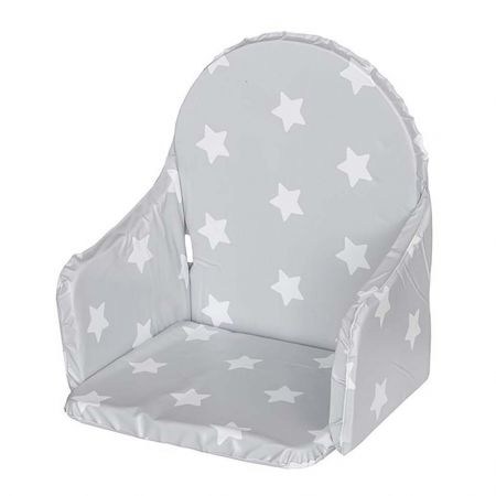 NEW BABY Vložka do dřevěných jídelních židliček typu New Baby Victory šedá hvězdičky bílé