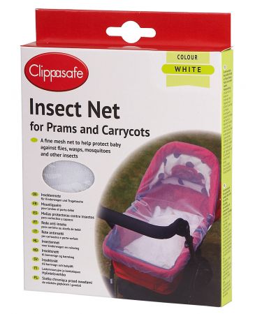 CLIPPASAFE Síť proti hmyzu na kočárek, Black Varianta: White