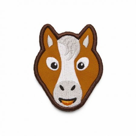 Dětský odznáček na suchý zip Affenzahn Velcro badge Horse  - brown