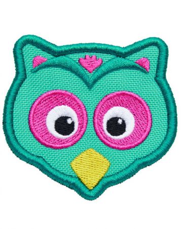 Dětský odznáček na suchý zip Affenzahn Velcro badge Owl - turquoise