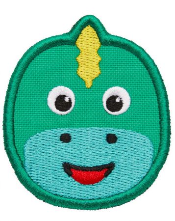 Dětský odznáček na suchý zip Affenzahn Velcro badge Dino - turquoise
