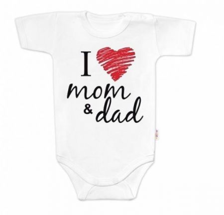 Body krátký rukáv Baby Nellys, I love mom & dad, unisex, vel. 86, 86 (12-18m)