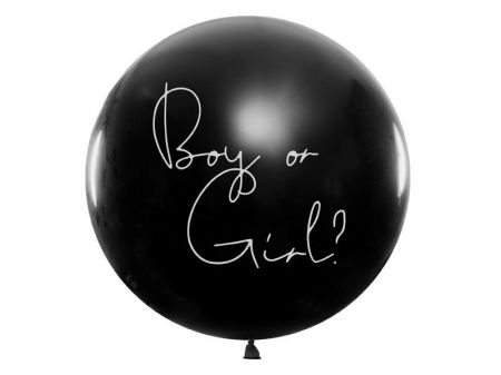 KIK Odhalení pohlaví Dívka balón černý bílý nápis KX4557_1