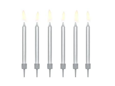 KIK Narozeninové svíčky obyčejné stříbrné 6cm KX4567_1