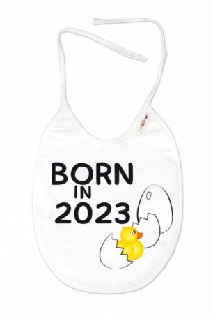 Nepromokavý bryndáček, 24 x 27 cm - Born in 2023, Baby Nellys - bílý