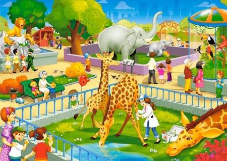 KIK CASTORLAND Puzzle Návštěva Zoo 60 dílků KX4582