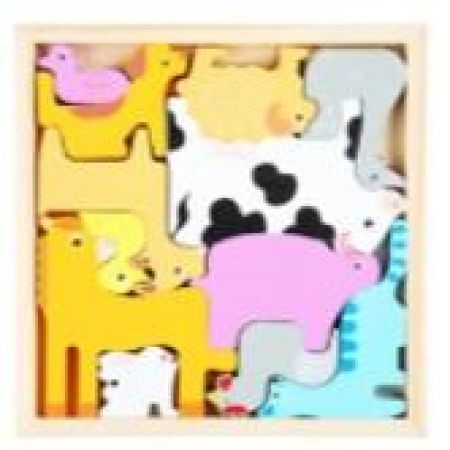 KIK Dřevěné puzzle odpovídají tvarům zvířat KX5313_1