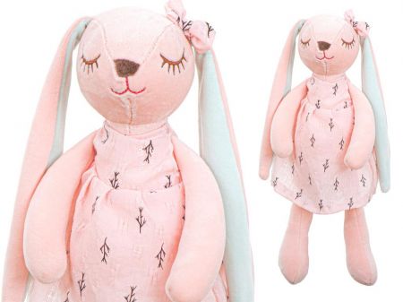 KIK Plyšový maskot králík růžový 35cm KX5637