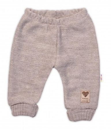 Pletené kojenecké kalhoty Hand Made Baby Nellys, béžové, vel. 80/86, 80-86 (12-18m)