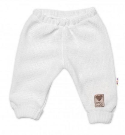 Pletené kojenecké kalhoty Hand Made Baby Nellys, bílé, vel. 80/86, 80-86 (12-18m)