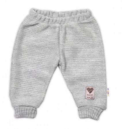 Pletené kojenecké kalhoty Hand Made Baby Nellys, šedé, vel. 80/86, 80-86 (12-18m)