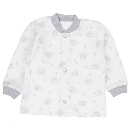 MBaby Kojenecká košilka, kabátek bavlna Teddy Baby, šedá, vel. 68, 62 (2-3m)