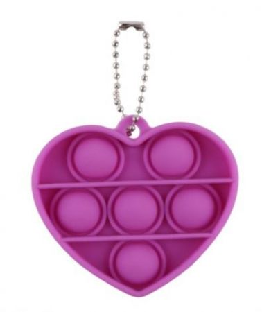 KIK Klíčenka Push Bubble Pop s fialovým srdcem proti stresu KX5803_1