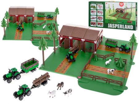 KIK Farmářská ohrádka se zvířaty traktor JASPERLAND KX6027
