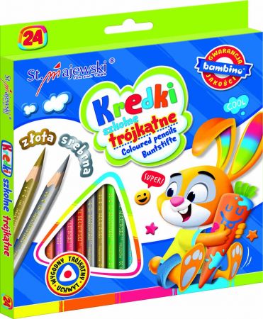 KIK BAMBINO Školní trojhranné tužky 24 barev KX5486_1