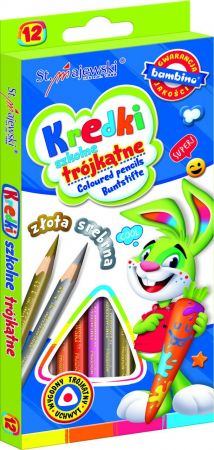 KIK BAMBINO Školní trojhranné tužky 12 barev KX5486