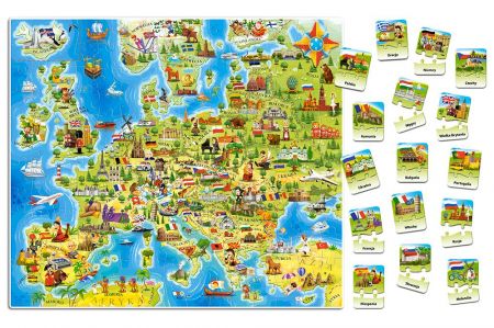 KIK Vzdělávací puzzle mapa Evropy, CASTORLAND KX4796