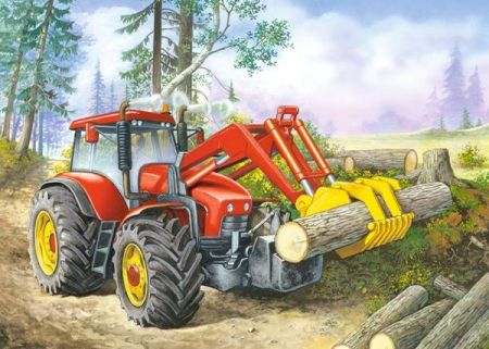KIK Traktor v lese, Puzzle 60 ks CASTORLAND KX4806