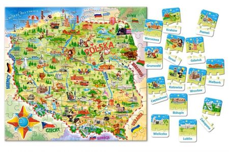 KIK Vzdělávací puzzle mapa Polska, CASTORLAND KX4797