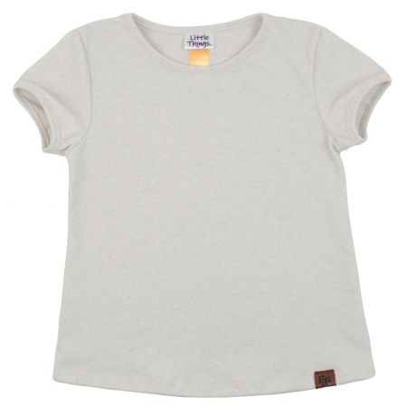 krémové tričko z recyklované bavlny - 5-7 let