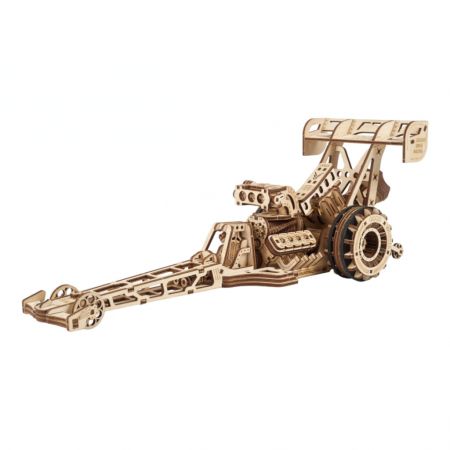 Ugears 3D dřevěné mechanické puzzle Závodní auto (dragster) DS20265203