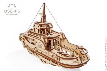 Ugears 3D dřevěné mechanické puzzle Remorkér DS45462450