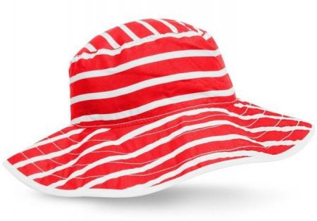 Babybanz Dětský klobouček s UV BABY Striped oboustranný Červený