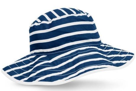 Babybanz Dětský klobouček s UV BABY Striped oboustranný Modrý