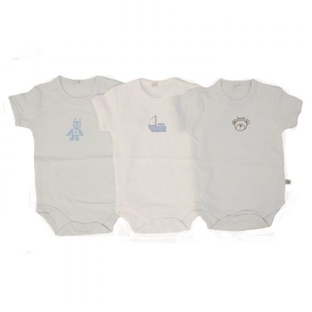 Pippi kojenecké body s krátkým rukávem 3ks 1702-100 Velikost: 86 3 kusy v  balení