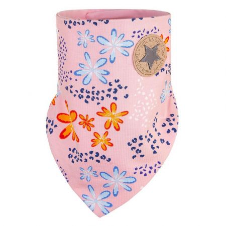 Little Angel (DITA) Šátek na krk podšitý Outlast® Růžová kytky/růžová baby