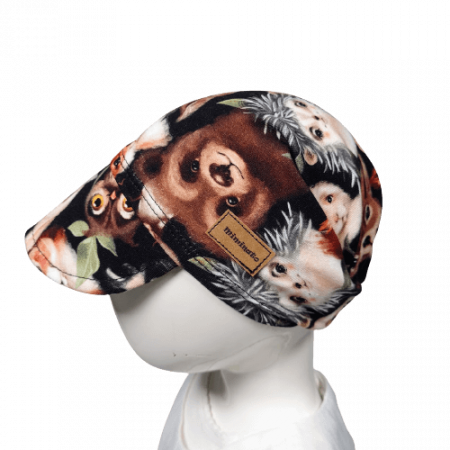 Dětský šátek na hlavu s kšiltem - zvířátka medvědi