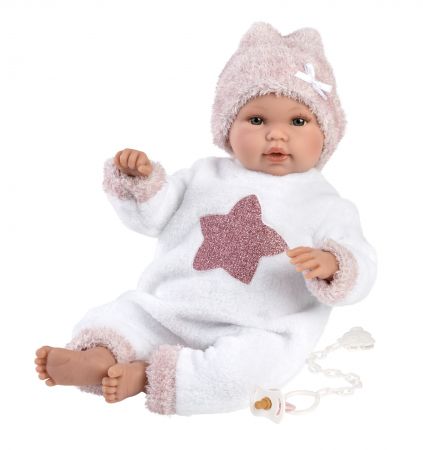 RAPPA | Llorens 63648 NEW BORN- realistická panenka miminko se zvuky a měkkým látkovým tělem-36 cm DS87436677