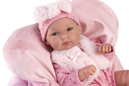 RAPPA | Llorens 63592 NEW BORN HOLČIČKA - realistická panenka miminko s celovinylovým tělem -35 cm DS40442455