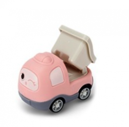 Stavební mini autíčko na setrvačník Tulimi - růžové