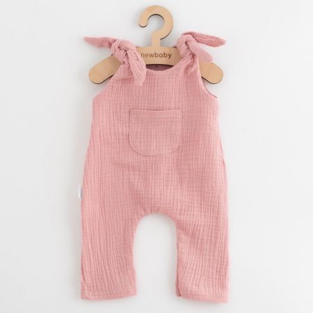 Kojenecké mušelínové lacláčky New Baby Soft dress růžová Růžová 56 (0-3m)
