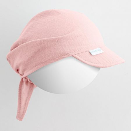 Dětský letní mušelínový šátek s kšiltem New Baby Soft dress růžová Růžová 62 (3-6m)