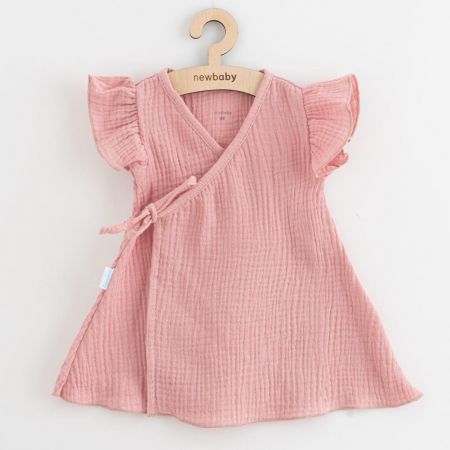 Letní kojenecké mušelínové šaty New Baby Soft dress růžová Růžová 74 (6-9m)