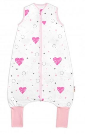Letní spací vak s nohavičkami 90 cm Baby Nellys I love Girl, růžová/bílá