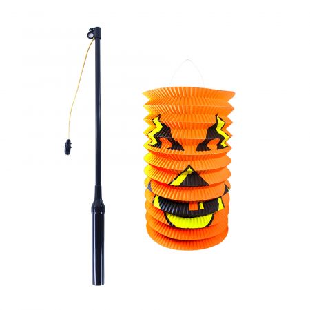 RAPPA | Lampion Halloween 15 cm se svítící hůlkou 39 cm DS98882786