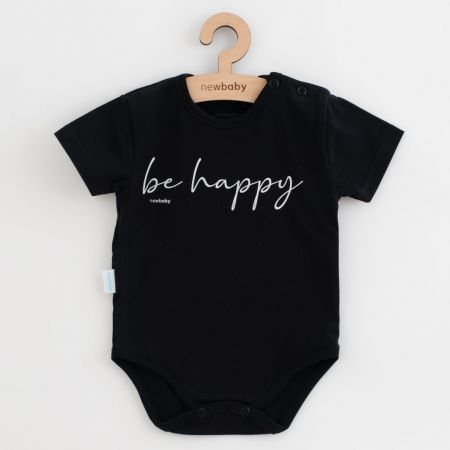 NEW BABY Kojenecké bavlněné body s krátkým rukávem New Baby Be Happy