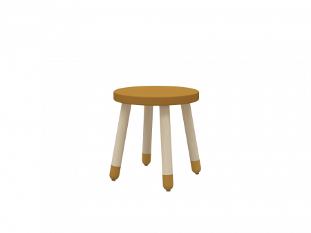 Flexa dřevěná židle bez opěradla pro děti hořčicová Dots 8210047110 Masivní dub