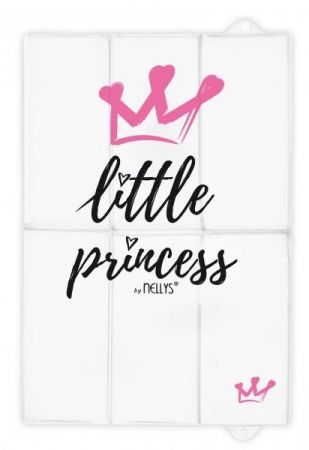 Cestovní přebalovací podložka, měkka, Little Princess, Nellys, 60x40cm, bílá, růžová