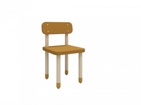 Flexa dřevěná židle s opěradlem pro děti hořčicová Dots 8210059110 Masivní dub