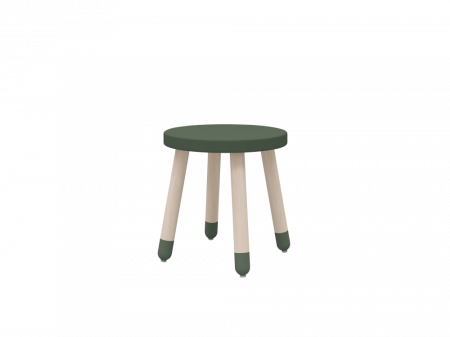 Flexa dřevěná židle bez opěradla pro děti zelená Dots 8210047130 Masivní dub