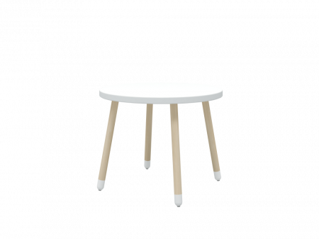 Flexa dřevěný kulatý stůl pro děti bílý Dots 825010340 Masivní dřevo
