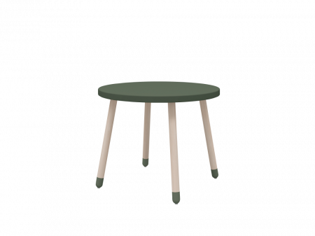Flexa dřevěný kulatý stůl pro děti tmavě zelený Dots 8250103130 Masivní dřevo