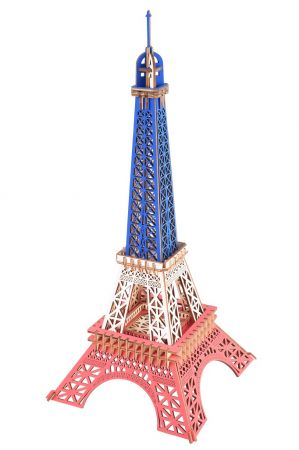 Woodcraft construction kit | Woodcraft Dřevěné 3D puzzle Eiffelova věž v barvách Francie DS39212025