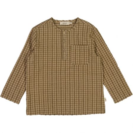 Wheat dětská košile Bjørk s dlouhým rukávem 2674 - pine check Velikost: 116 Biobavlna