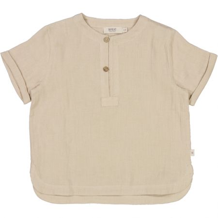 Wheat dětská košile Abraham s krátkým rukávem 2605 - fossil Velikost: 128 Biobavlna