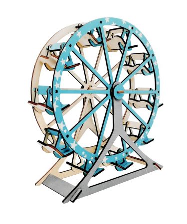 Woodcraft construction kit | Woodcraft Dřevěné 3D puzzle Ruské kolo tyrkysové DS84015487